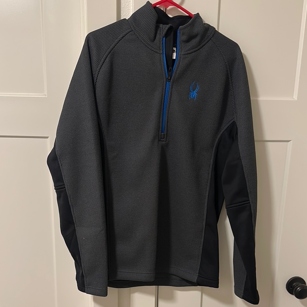 Spyder Gray and Black Quarter-Zip Pullover